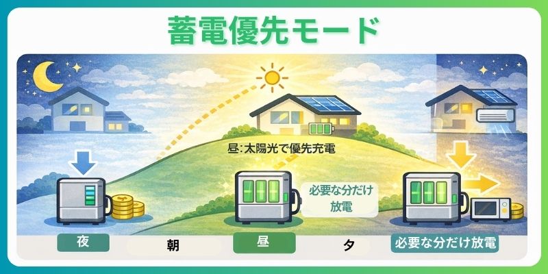 蓄電優先モード