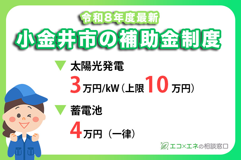 【2026年最新】小金井市の太陽光発電補助金