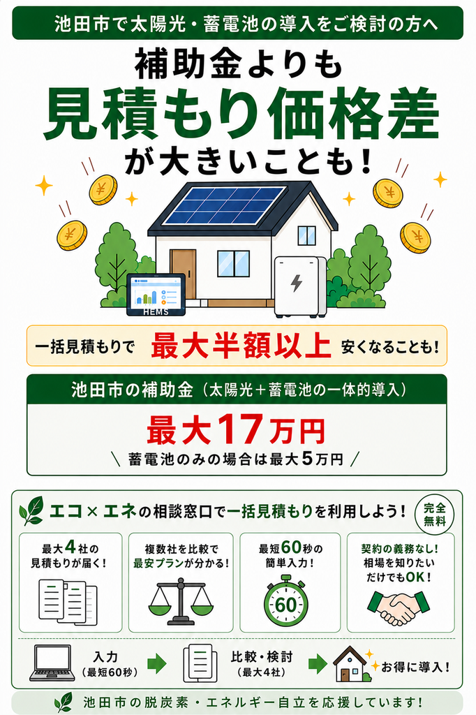 池田市で太陽光・蓄電池をご検討の方へ