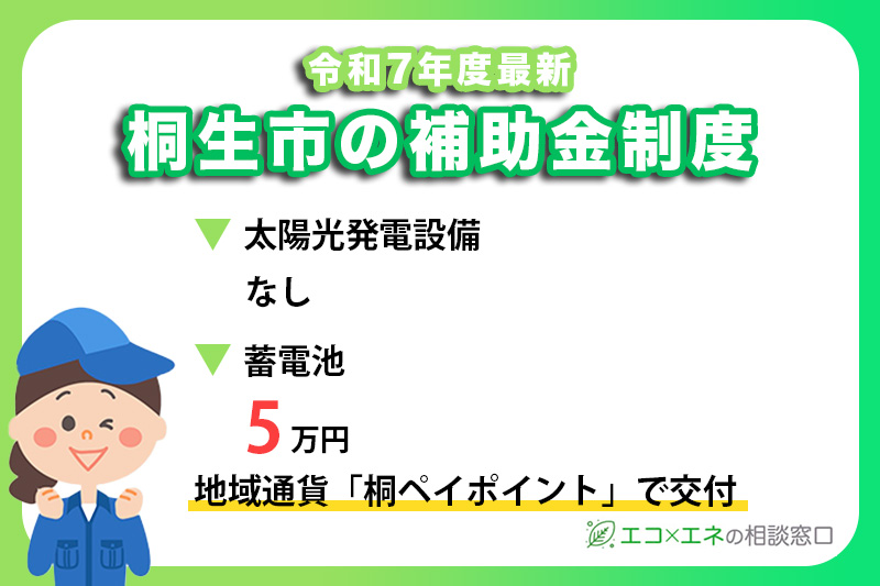 【2025年最新】桐生市の蓄電池補助金制度