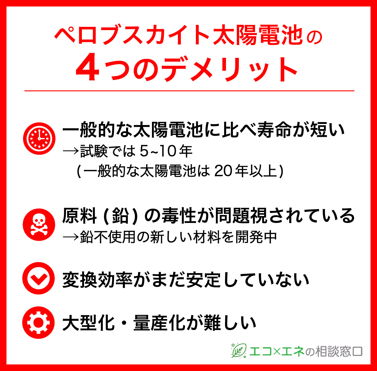 ペロブスカイト太陽電池のメリット