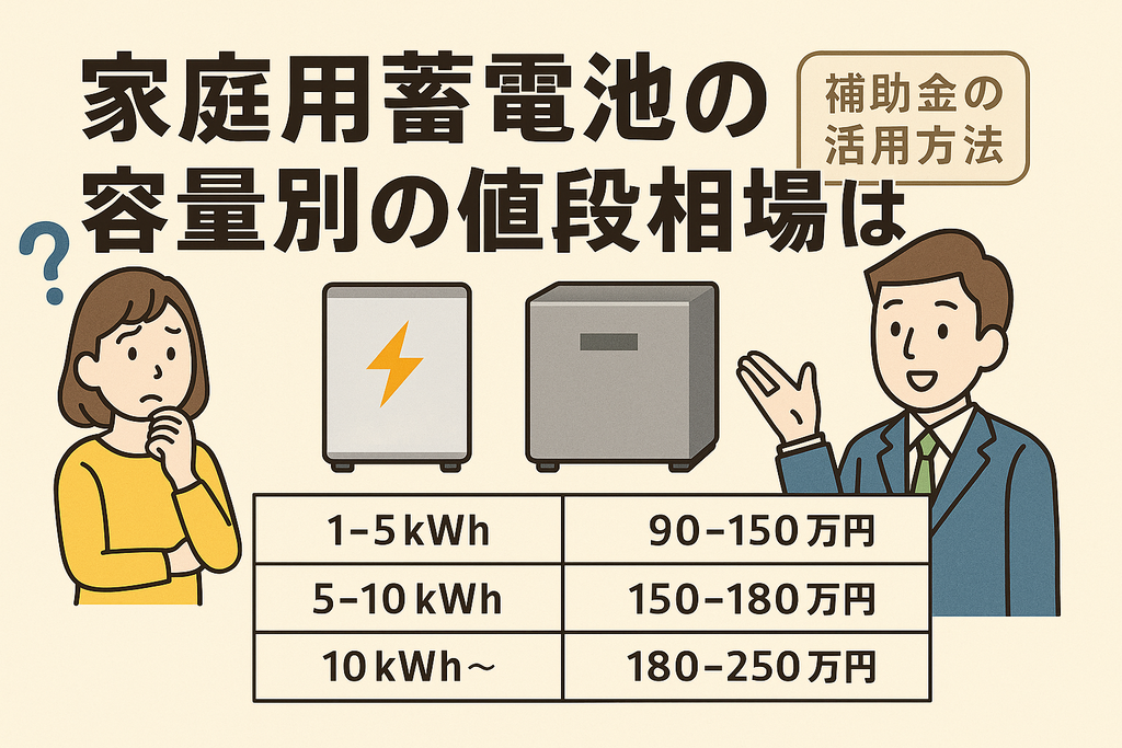 家庭用蓄電池の容量別の値段相場は？選び方のポイントや補助金制度の活用方法も
