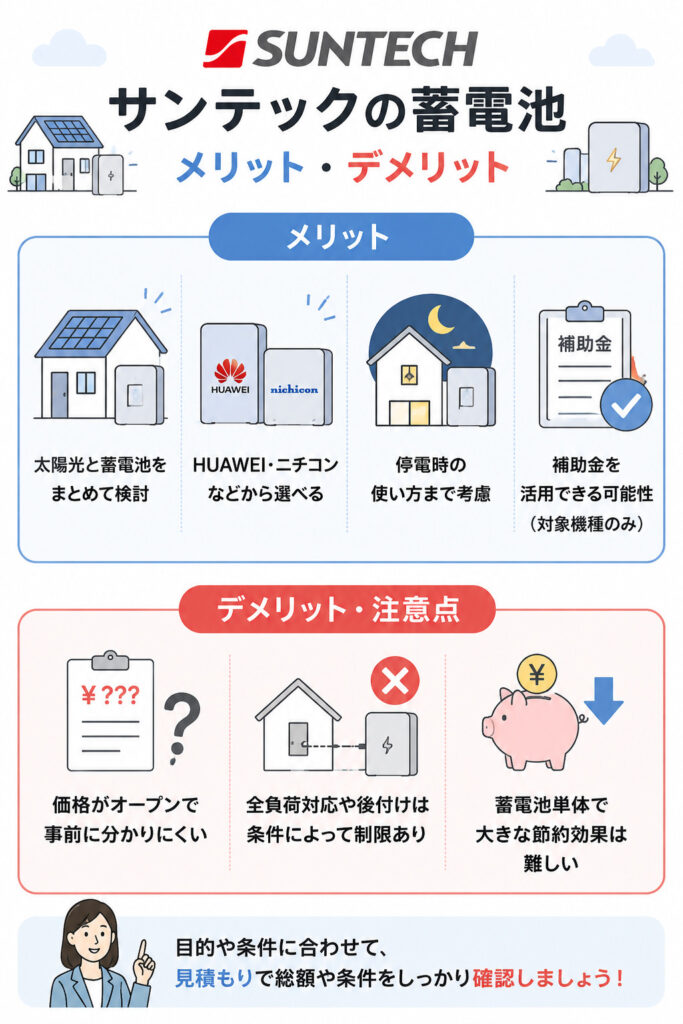 サンテックの蓄電池のメリット・デメリット
