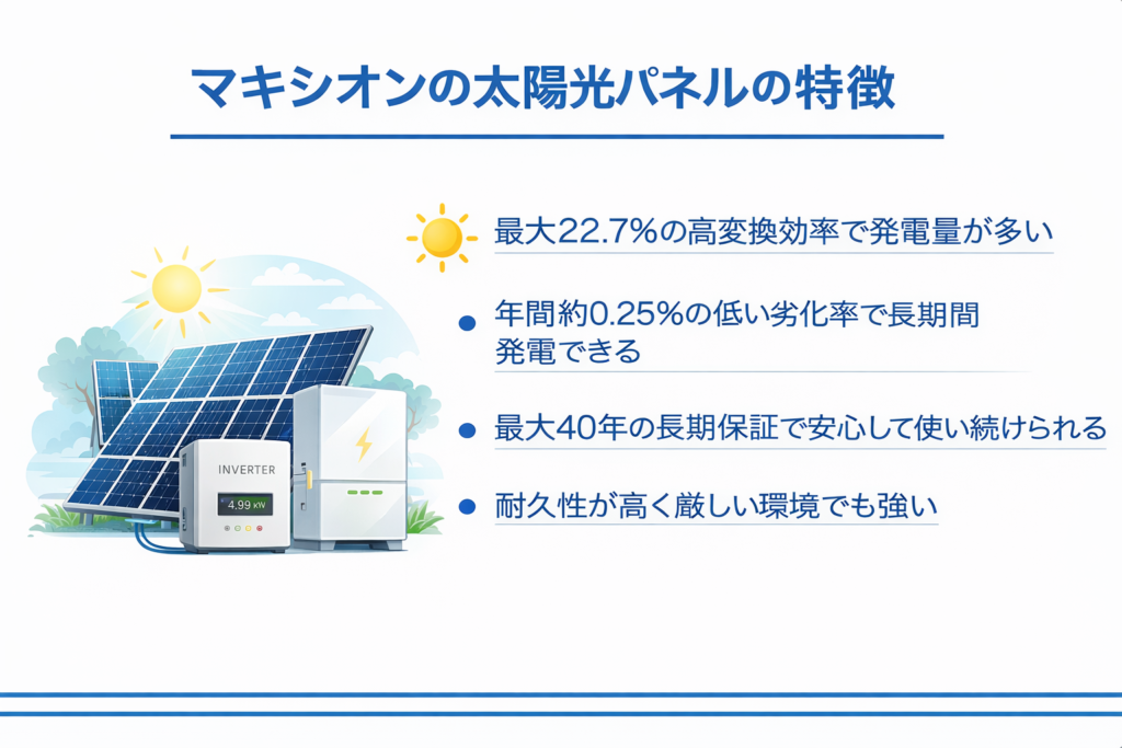 マキシオンの太陽光パネルの特徴