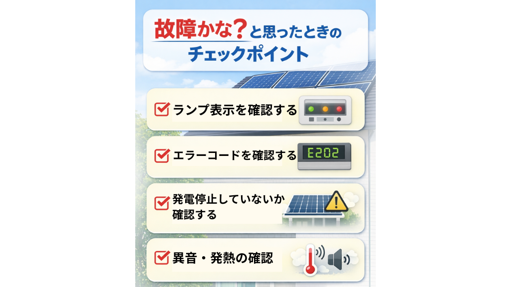 故障かな？と思ったときのチェックポイント