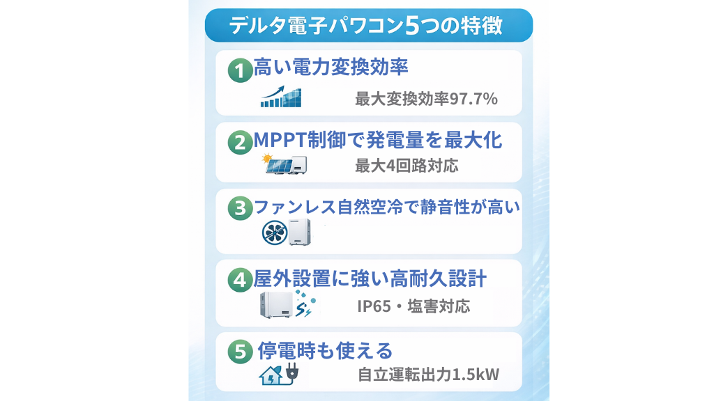 デルタ電子パワコンの特徴