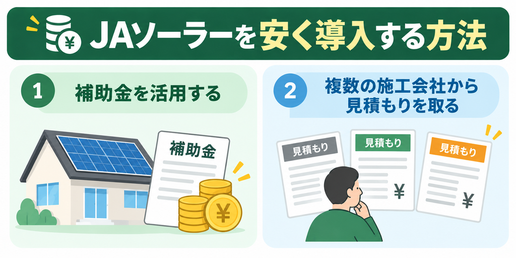 JAソーラーを安く導入する2つの方法