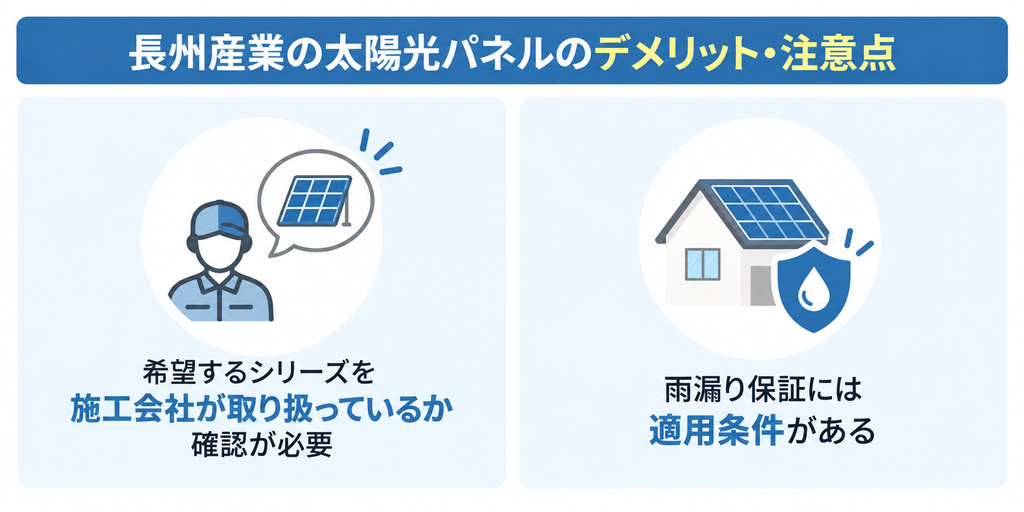 長州産業の太陽光パネルのデメリット・注意点