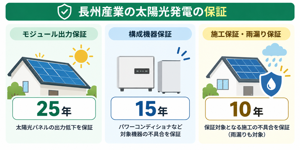 長州産業の太陽光発電の保証