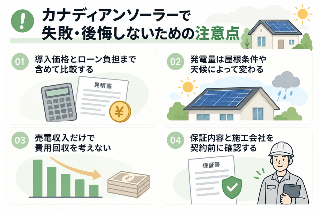 カナディアンソーラーで失敗・後悔しないための注意点