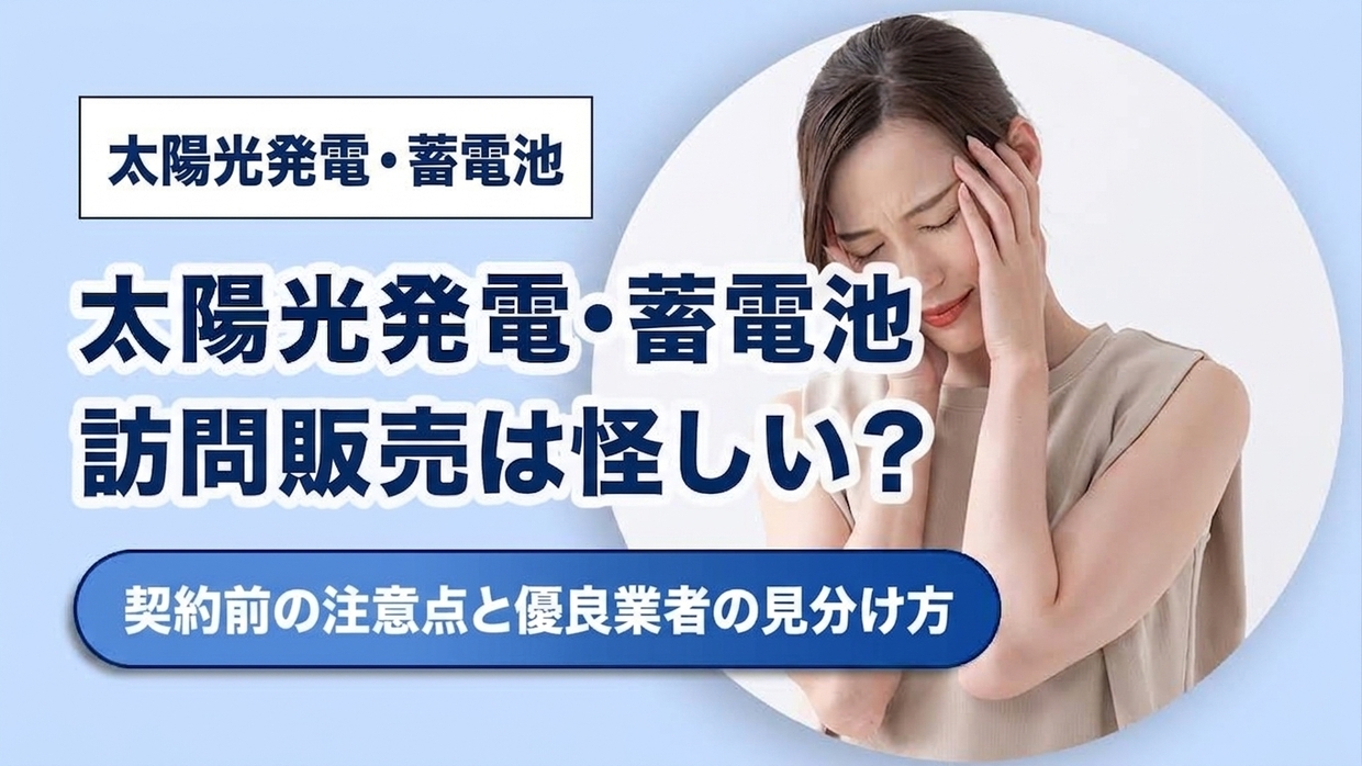 【2026年(令和8年)最新】太陽光発電・蓄電池の訪問販売は怪しい？契約前に確認したい注意点と優良業者の見分け方