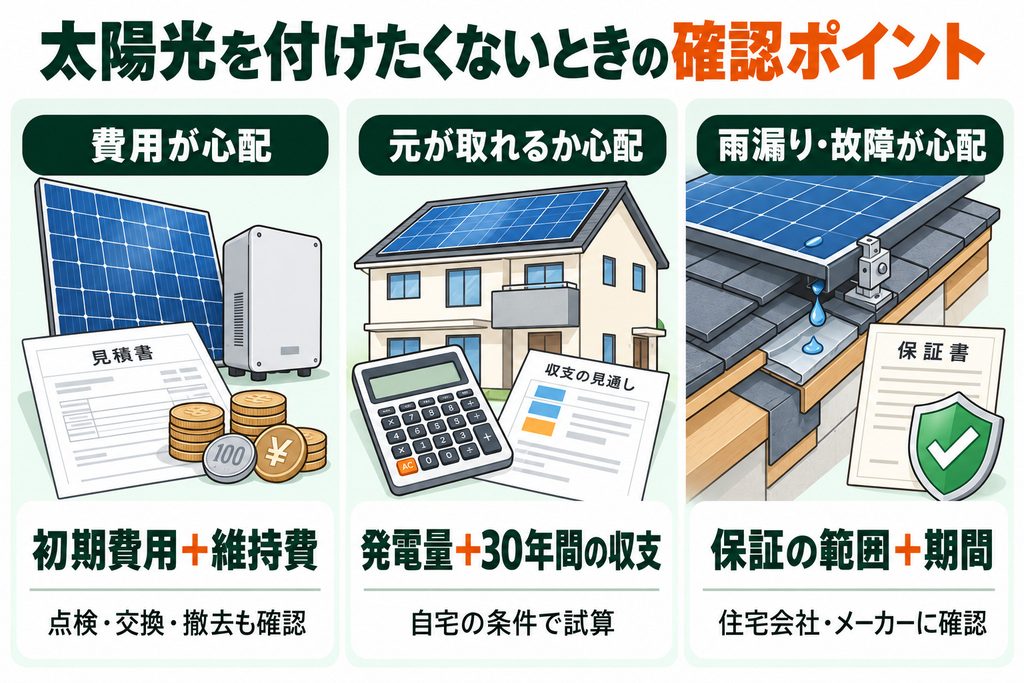 太陽光発電を付けたくないときに確認すること