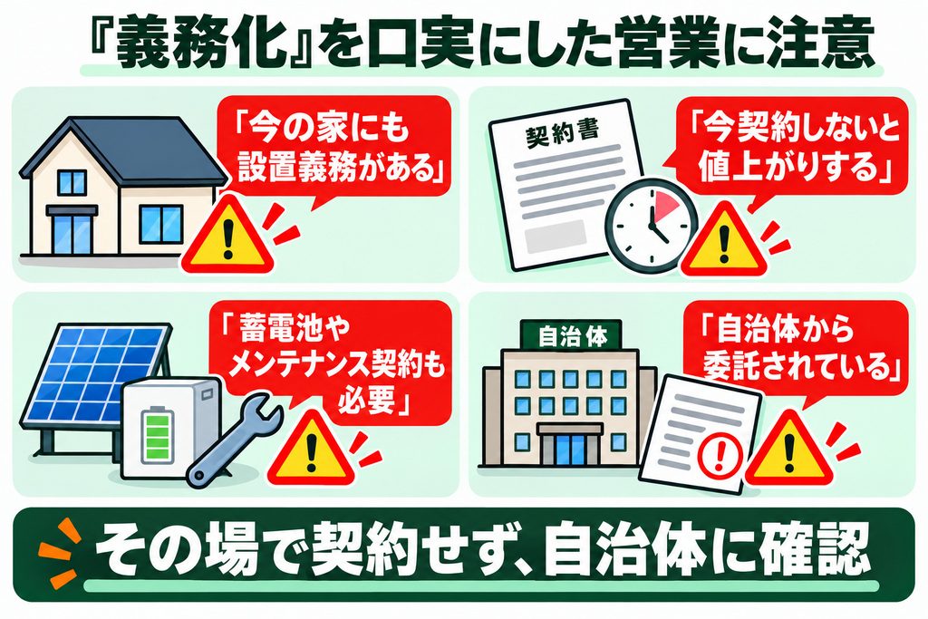 「義務化」を口実にした訪問販売に注意
