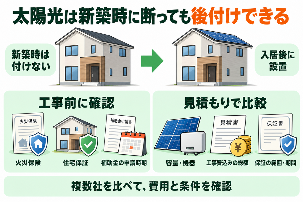 太陽光発電は新築時に断っても後から設置できる