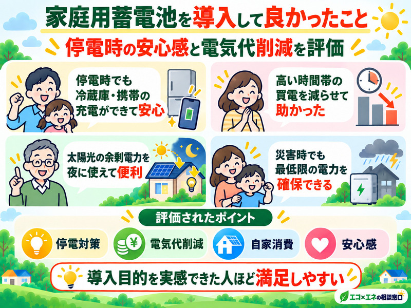 家庭用蓄電池を導入して良かったこと