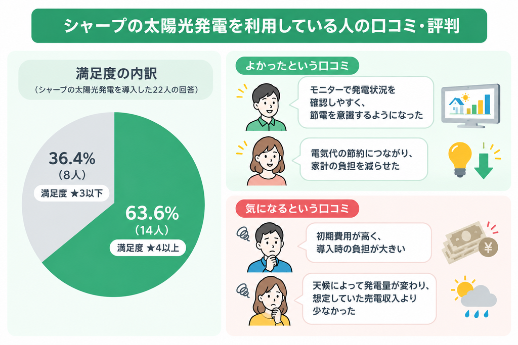 【独自アンケート】シャープの太陽光発電を利用している人の口コミ・評判