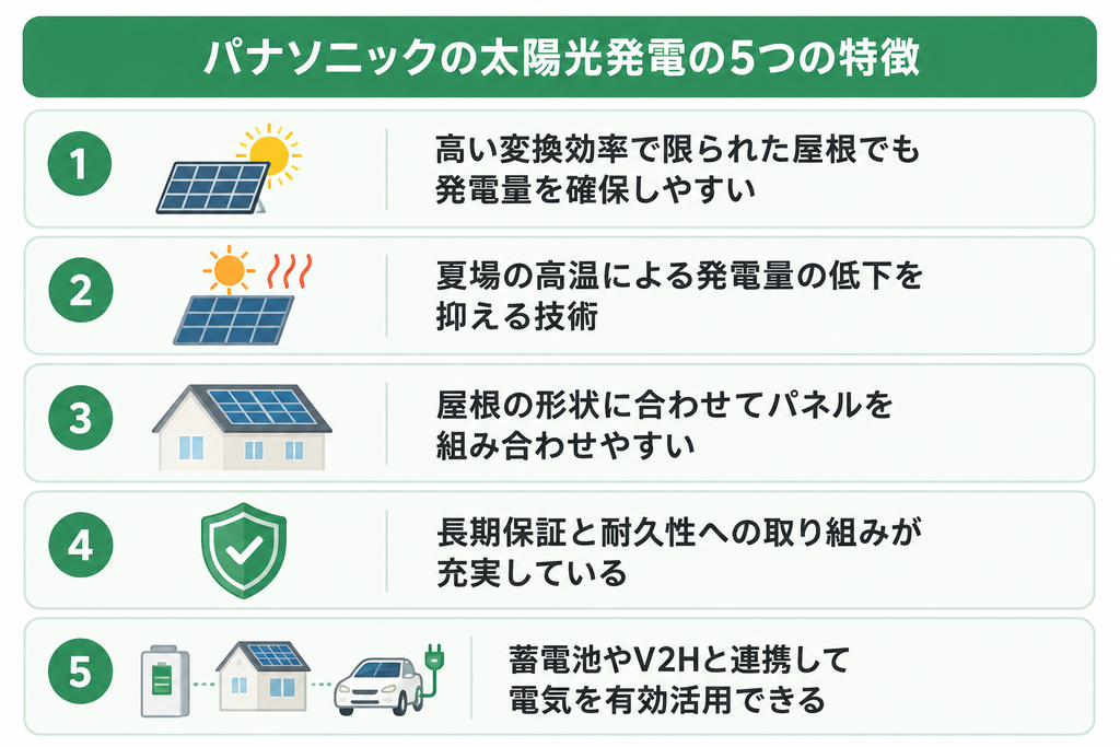 パナソニックの太陽光発電の5つの特徴