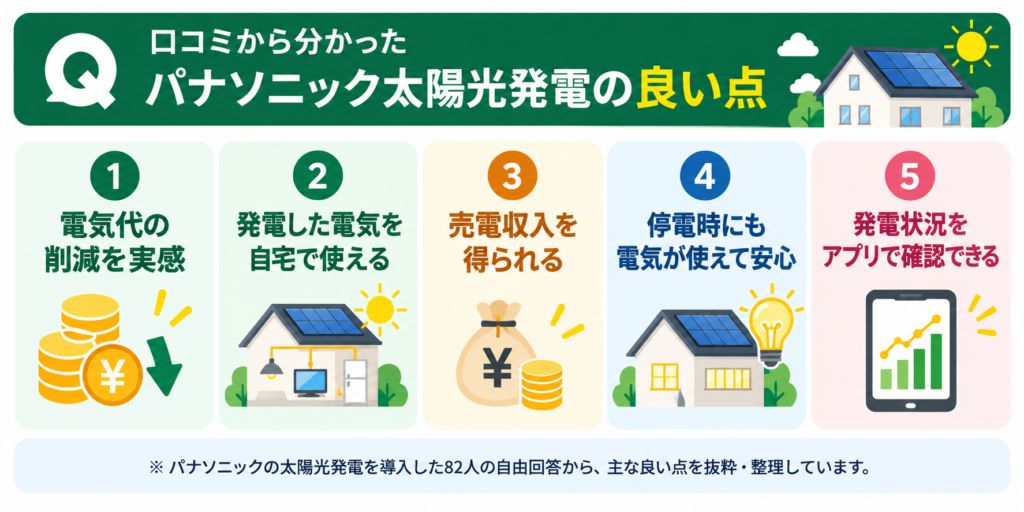 口コミから分かったパナソニック太陽光発電の良い点