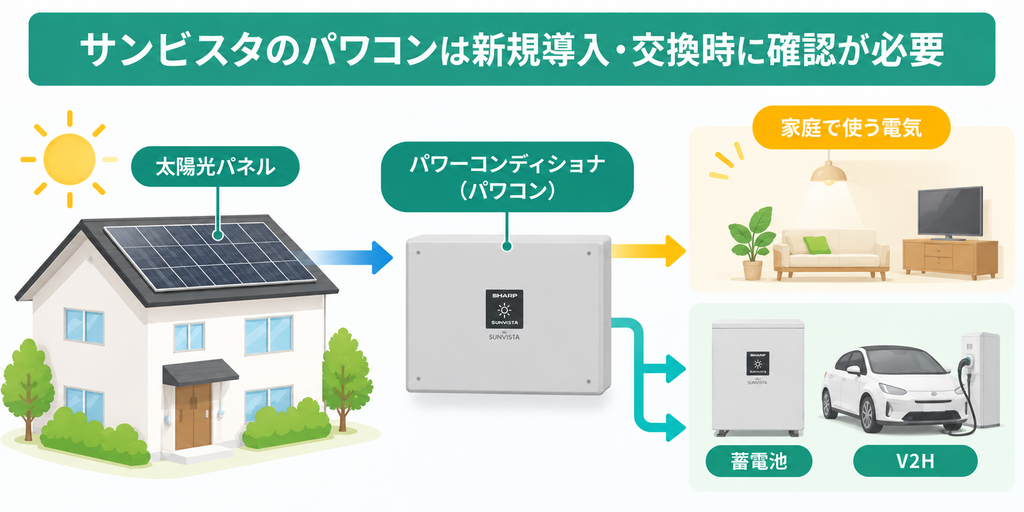 サンビスタのパワコンは新規導入・交換時に確認が必要