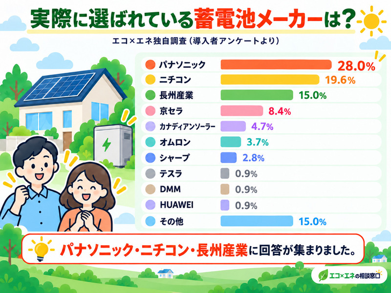 実際に選ばれている蓄電池メーカーは？